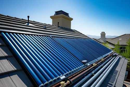 Schéma du fonctionnement d'un chauffe-eau solaire thermique.