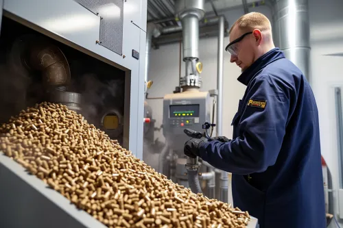 Schéma du fonctionnement d'une chaudière biomasse.