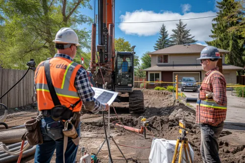 Installation pompe à chaleur géothermique en étapes.