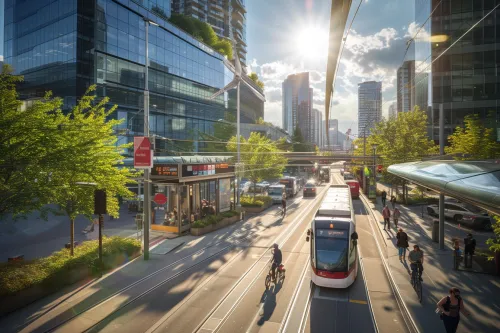 Mobilité verte alimentée par les énergies renouvelables.